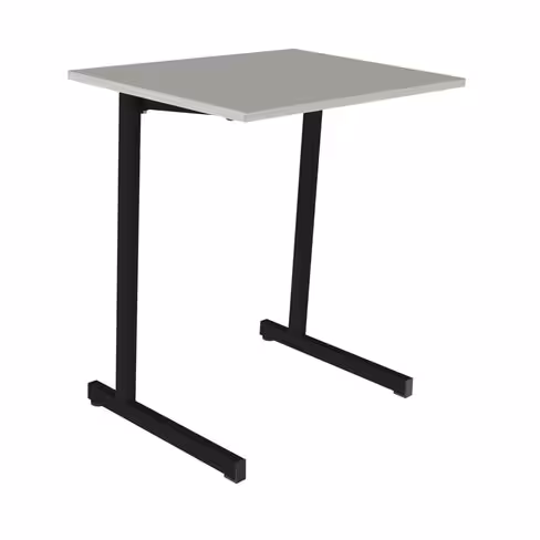 Table Doga 70x50 cm T6 - gris nimbus/noir Pékin - chants plastique - piétement noir Pékin - par 2