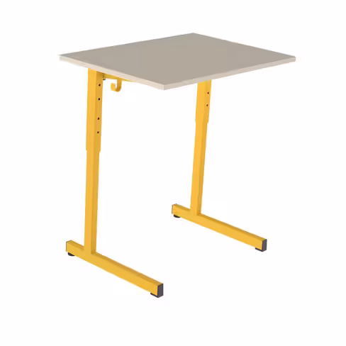 Table Doga 70x50 cm réglable - beige Pyla/jaune ducat - chants plastique - piétement jaune ducat - par 2