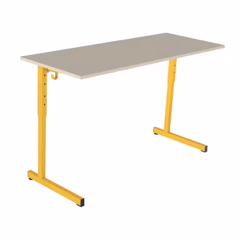 Table Doga 130x50 cm réglable - plateau coloris au choix - chants plastique - piétement coloris au choix - par 2