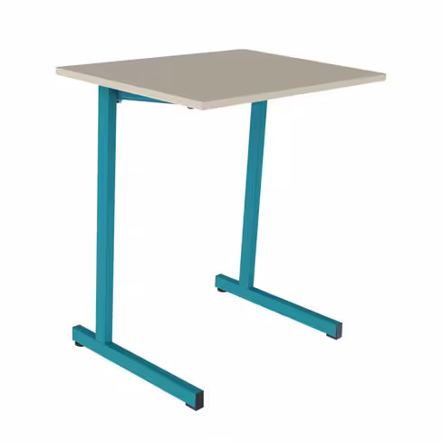 Table Doga 70x50 cm T6 - beige Pyla/bleu-vert récif - chants plastique - piétement bleu-vert récif - par 2