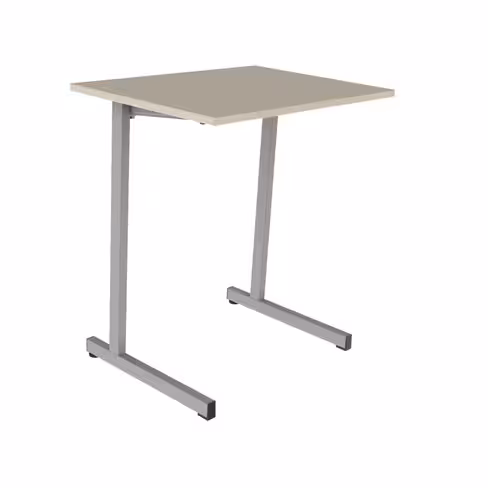 Table Doga 70x50 cm T6 - beige Pyla/gris alu - chants plastique - piétement gris alu - par 2