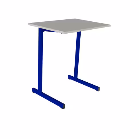 Table Doga 70x50 cm T6 - gris nimbus/bleu Ouessant - chants plastique - piétement bleu Ouessant - par 2