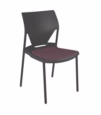 Chaise 4 pieds Ioko - polypropylène - placet d'assise textile enduit - piétement époxy - empilable - lot de 4