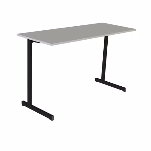 Table Doga 130x50 cm T6 - gris nimbus/noir Pékin - chants plastique - piétement noir Pékin - par 2