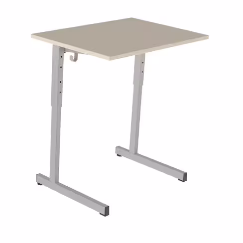 Table Doga 70x50 cm réglable - beige Pyla/gris alu - chants plastique - piétement gris alu - par 2