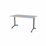 Table Zen - 140 x 80 cm - piétement à dégagement latéral - plateau stratifié - chants alaisés