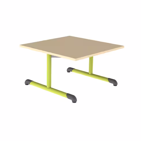 Table Bandana - 80 x 80 cm - piétement à dégagement latéral époxy - plateau stratifié - taille 1