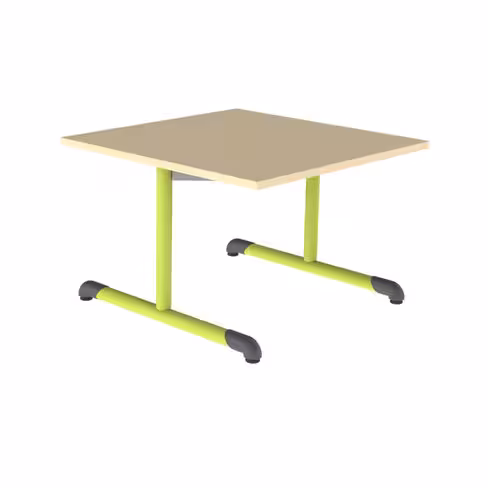 Table Bandana - 80 x 80 cm - piétement à dégagement latéral époxy - plateau stratifié - taille 2