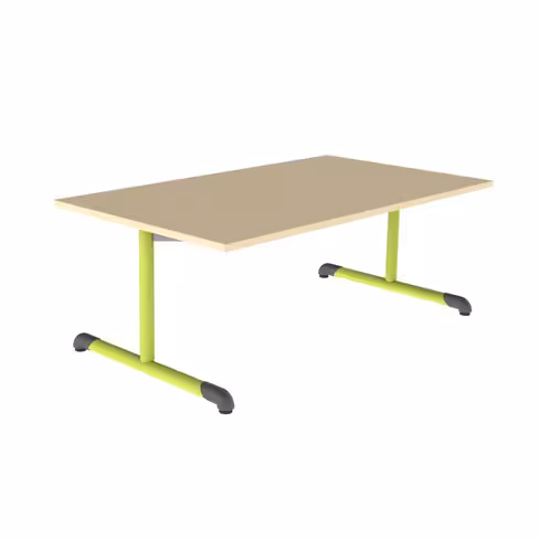 Table Bandana - 140 x 80 cm - piétement à dégagement latéral époxy - plateau stratifié - taille 2