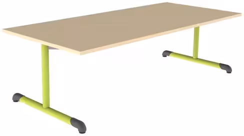 Table Bandana - 180 x 80 cm - piétement à dégagement latéral époxy - plateau stratifié - taille 2