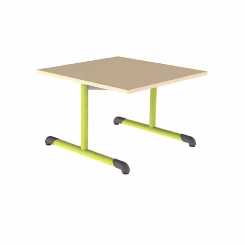 Table Bandana - 80 x 80 cm - piétement à dégagement latéral époxy - plateau stratifié antibruit - taille 2