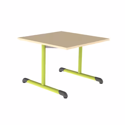 Table Bandana - 80 x 80 cm - piétement à dégagement latéral époxy - plateau stratifié antibruit - taille 3