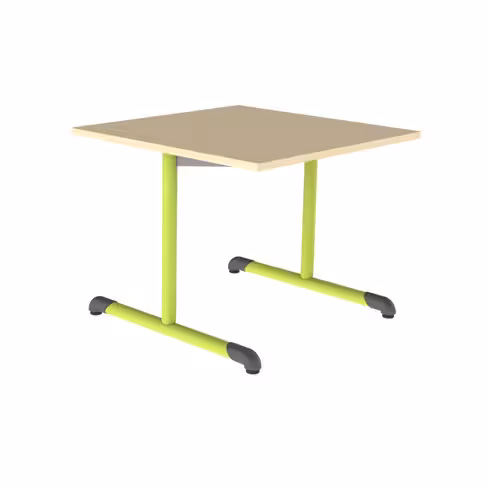 Table Bandana - 80 x 80 cm - piétement à dégagement latéral époxy - plateau stratifié antibruit - taille 4