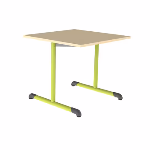 Table Bandana - 80 x 80 cm - piétement à dégagement latéral époxy - plateau stratifié antibruit - taille 5