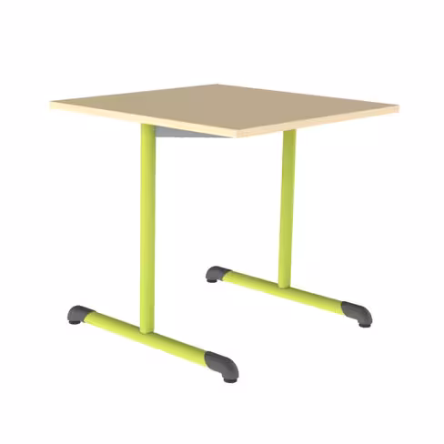 Table Bandana - 80 x 80 cm - piétement à dégagement latéral époxy - plateau stratifié antibruit - taille 6