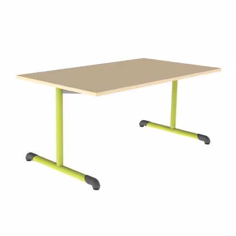 Table Bandana - 140 x 80 cm - piétement à dégagement latéral époxy - plateau stratifié antibruit - taille 4