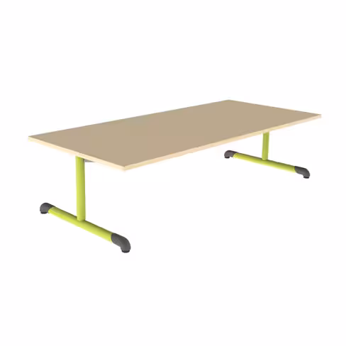 Table Bandana - 180 x 80 cm - piétement à dégagement latéral époxy - plateau stratifié antibruit - taille 1