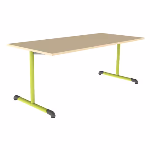 Table Bandana - 180 x 80 cm - piétement à dégagement latéral époxy - plateau stratifié antibruit - taille 5
