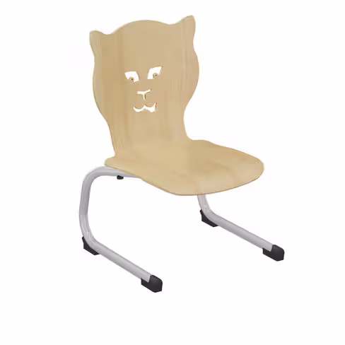 Chaise appui sur table Nala - coque bois hêtre - piétement acier époxy - taille 1 - lot de 4