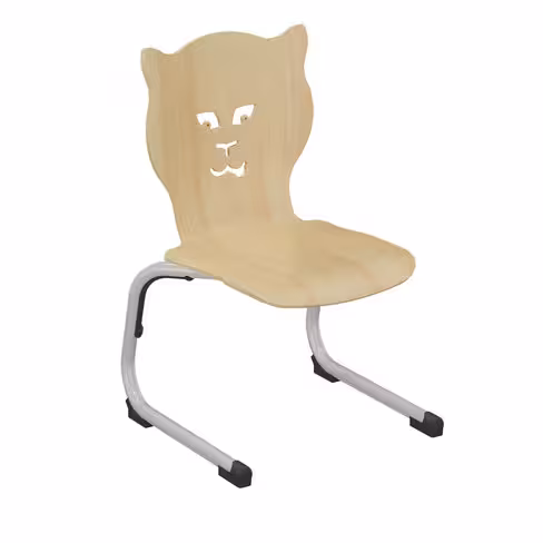 Chaise appui sur table Nala - coque bois hêtre - piétement acier époxy - taille 2 - lot de 4