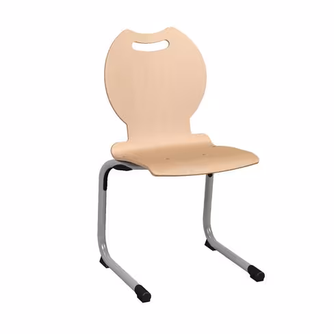 Chaise appui sur table Bandana - coque bois hêtre - piétement acier époxy - taille 5 - lot de 4