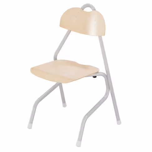 Chaise appui sur table Tempo - assise dossier séparés hêtre - piétement aluminium époxy - taille 5 - lot de 4