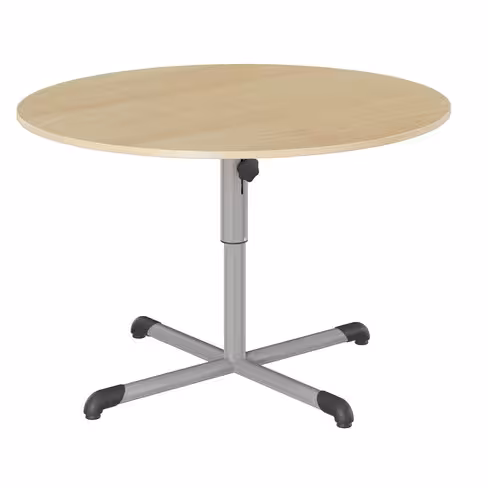 Table Bandana - Ø 120 cm - piétement central époxy - plateau stratifié - réglable en hauteur - T 4 à 6