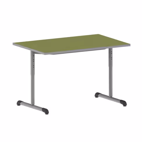 Table Bandana - 120 x 80 cm - piétement à dégagement latéral époxy - plateau softop - réglable en hauteur - T 3 à 6