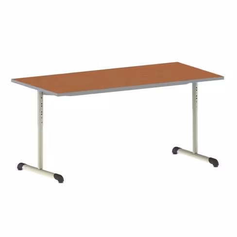 Table Bandana - 160 x 80 cm - piétement à dégagement latéral époxy - plateau softop - réglable en hauteur - T 3 à 6