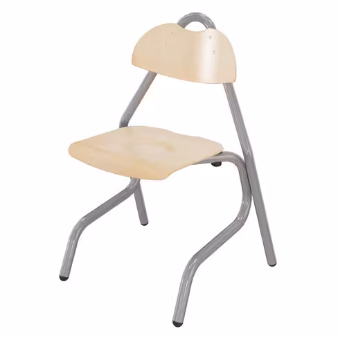 Chaise appui sur table Tempo - assise dossier séparés - hêtre - piétement acier époxy - taille 3 - lot de 4
