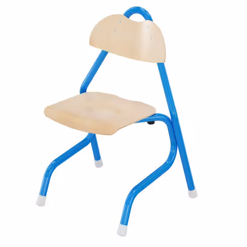 Chaise appui sur table Tempo - assise dossier séparés - hêtre - piétement aluminium époxy - taille 3 - lot de 4