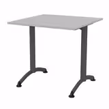 Table Zen - 80 x 80 cm - piétement à dégagement latéral - plateau stratifié - chants ABS