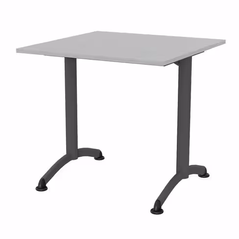 Table Zen - 80 x 80 cm - piétement à dégagement latéral - plateau stratifié - chants ABS