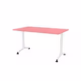 Table Zen - 140 x 80 cm - piétement à dégagement latéral - plateau stratifié - chants ABS