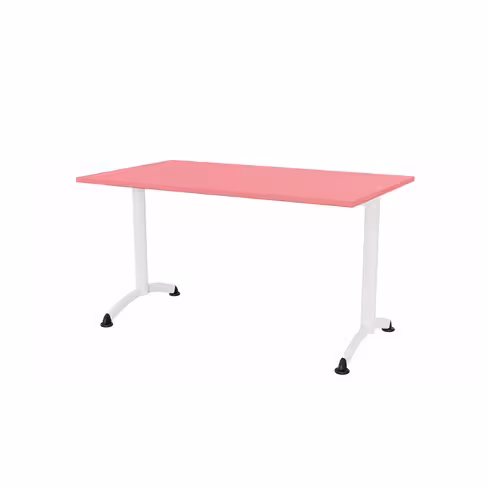 Table Zen - 140 x 80 cm - piétement à dégagement latéral - plateau stratifié - chants ABS