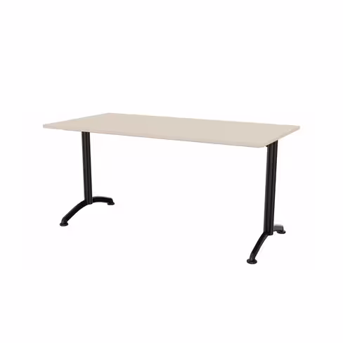 Table Zen - 160 x 80 cm - piétement à dégagement latéral - plateau stratifié - chants ABS