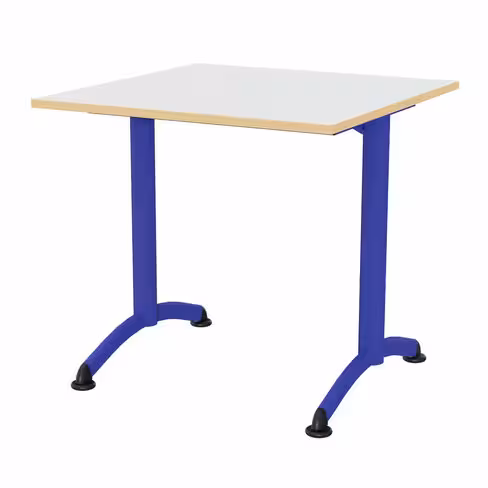Table Zen - 80 x 80 cm - piétement à dégagement latéral plateau stratifié antibruit - chants alaisés