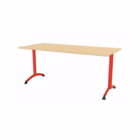 Table Zen - 180 x 80 cm - piétement à dégagement latéral plateau stratifié antibruit - chants alaisés