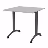 Table Zen - 80 x 80 cm - piétement à dégagement latéral plateau stratifié antibruit - chants ABS