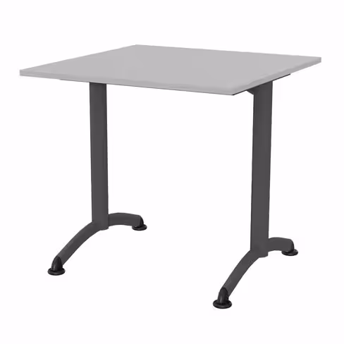 Table Zen - 80 x 80 cm - piétement à dégagement latéral plateau stratifié antibruit - chants ABS