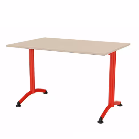 Table Zen - 120 x 80 cm - piétement à dégagement latéral plateau stratifié antibruit - chants ABS