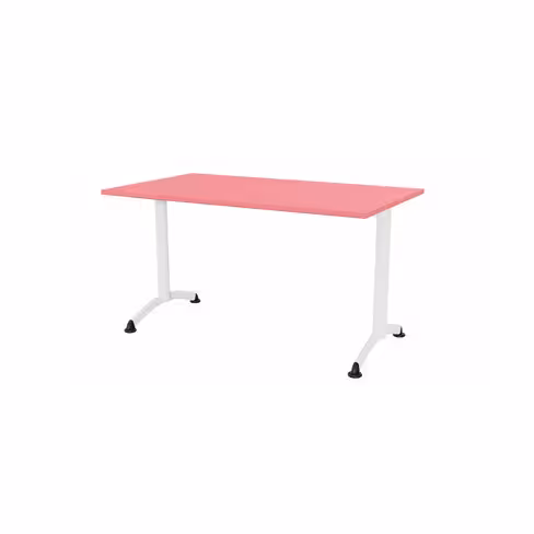 Table Zen - 140 x 80 cm - piétement à dégagement latéral plateau stratifié antibruit - chants ABS