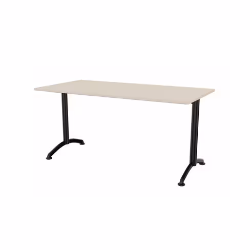 Table Zen - 160 x 80 cm - piétement à dégagement latéral plateau stratifié antibruit - chants ABS