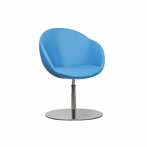 Fauteuil sur embase centrale Evy - textile enduit lisse - unicolore