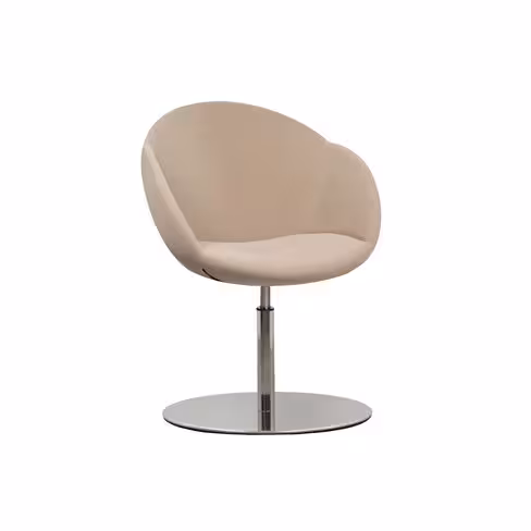 Fauteuil sur embase centrale Evy - microfibre - unicolore
