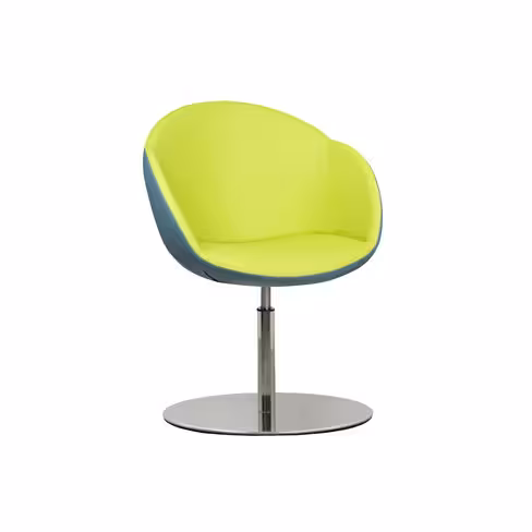 Fauteuil sur embase centrale Evy - textile enduit lisse - bicolore