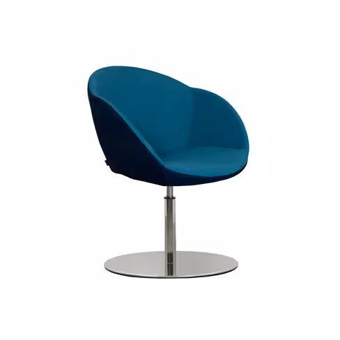 Fauteuil sur embase centrale Evy - microfibre - bicolore