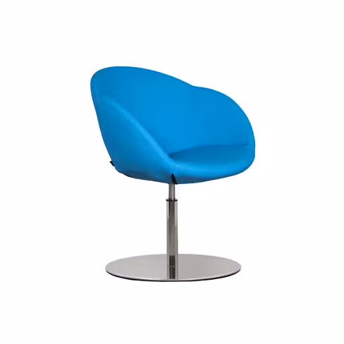 Fauteuil sur embase centrale Evy - textile enduit texturé - unicolore