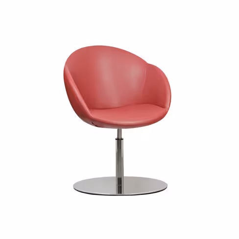 Fauteuil sur embase centrale Evy - textile enduit grainé - unicolore