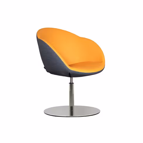 Fauteuil sur embase centrale Evy - textile enduit texturé - bicolore